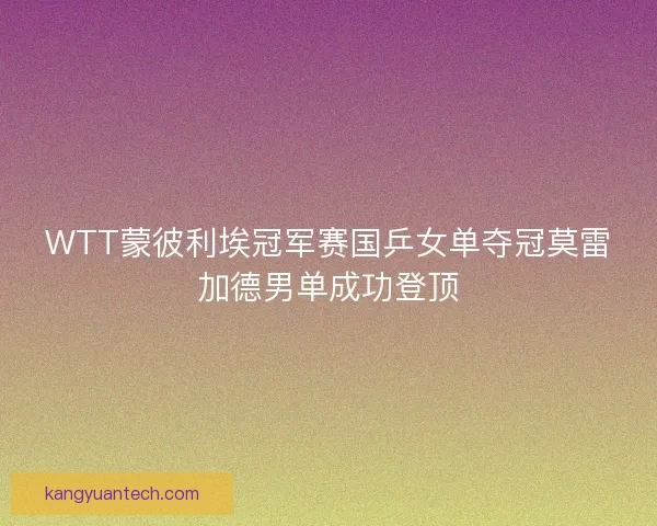 WTT蒙彼利埃冠军赛国乒女单夺冠莫雷加德男单成功登顶