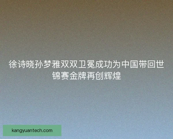 徐诗晓孙梦雅双双卫冕成功为中国带回世锦赛金牌再创辉煌